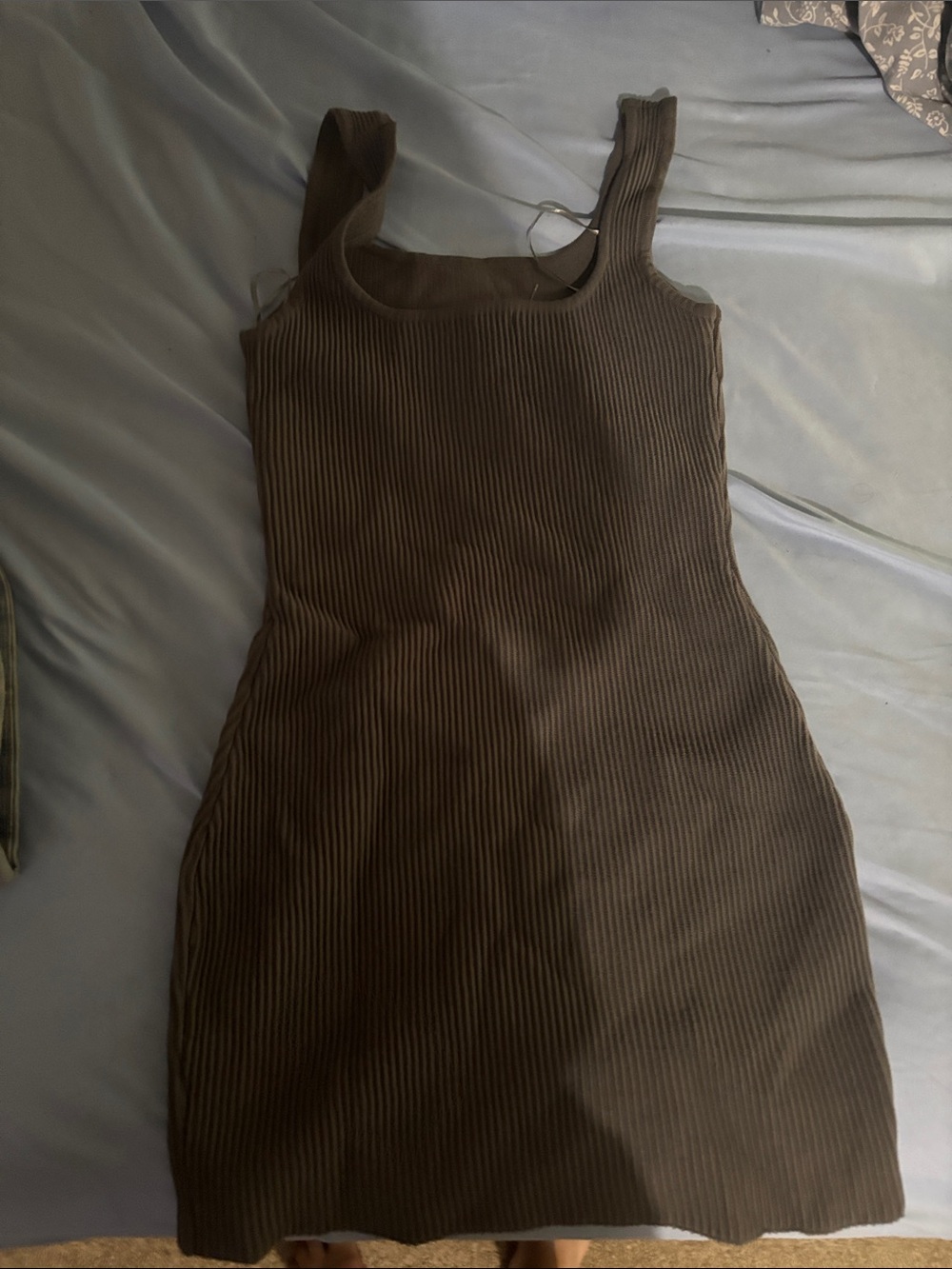 Love Tree Brown Ribbed Mini Dress